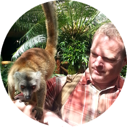 Brett and a Lemur in Madagascar!