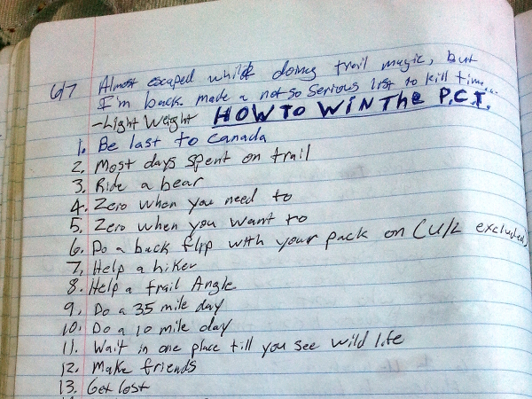 Win the PCT List - Pacific Crest Trail