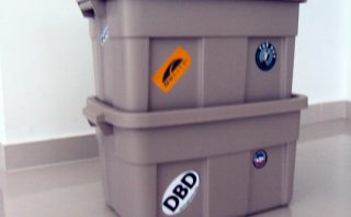 Tubs of Old Hiking Gear