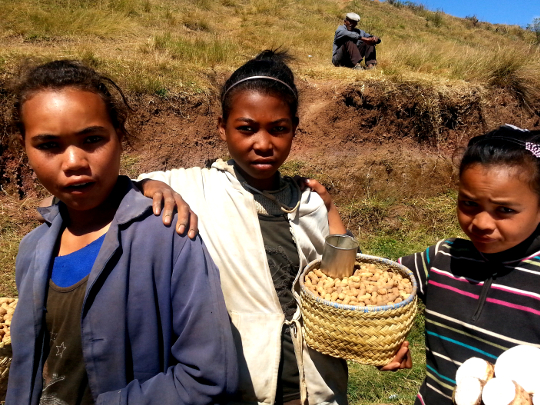Peanut Girls - Vegetable Roadside Stand on RN7 - Madagascar