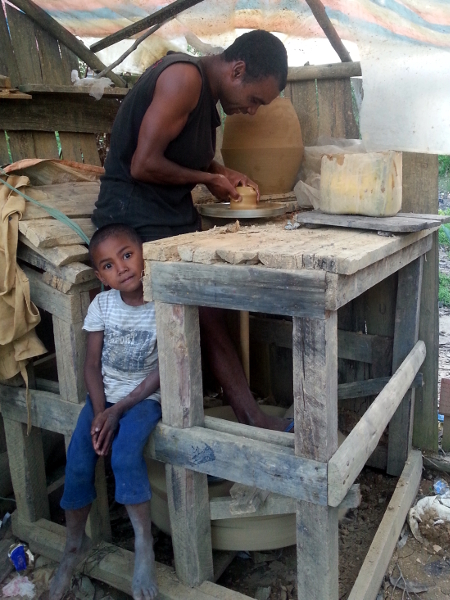Pottery Stand on Route Nationale 2 in Madagascar