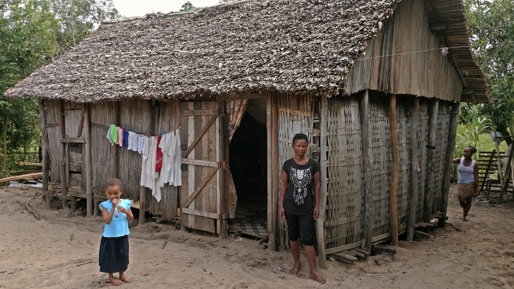 Germaine's home is a traditionally built Betsimisaraka home.